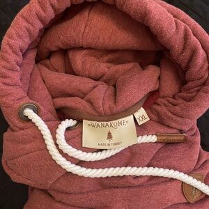 Wanakome Maroon Hoodie with Cream Drawstrings